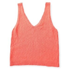 Tommy Bahama Coral Pink Cotton Linen Knit Sweater Tank Top Women's Size Small